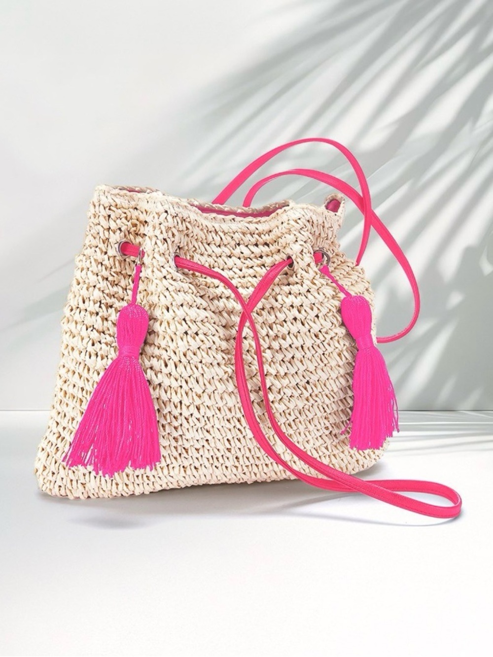 NWT Lascana Tassel Raffia Handbag